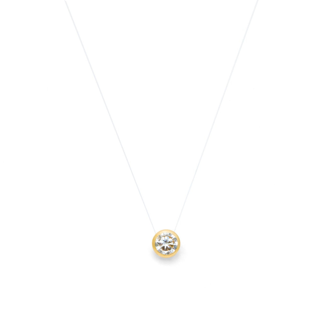1.00 CT FLOATING DIAMOND NECKLACE- 14K Gold