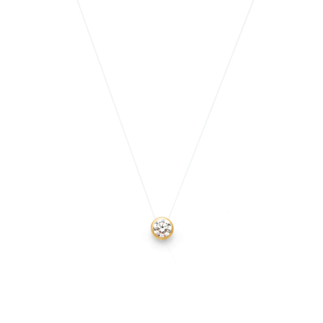 0.50 CT CLASSIC FLOATING DIAMOND NECKLACE- 14K Gold