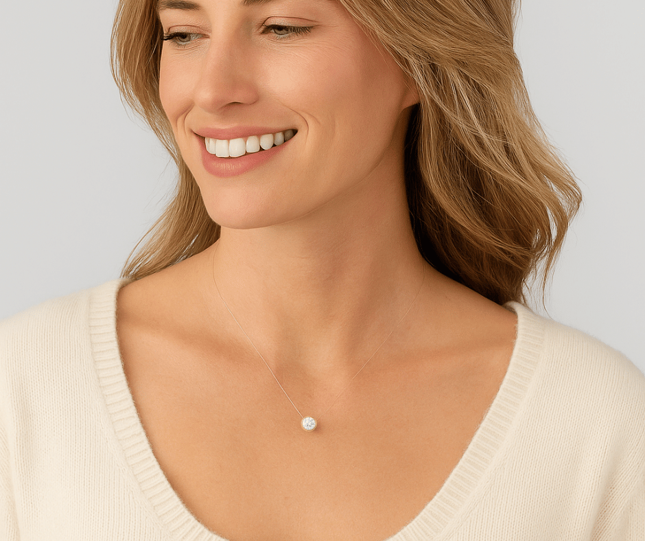 2.00 CT FLOATING DIAMOND NECKLACE- 14K Gold