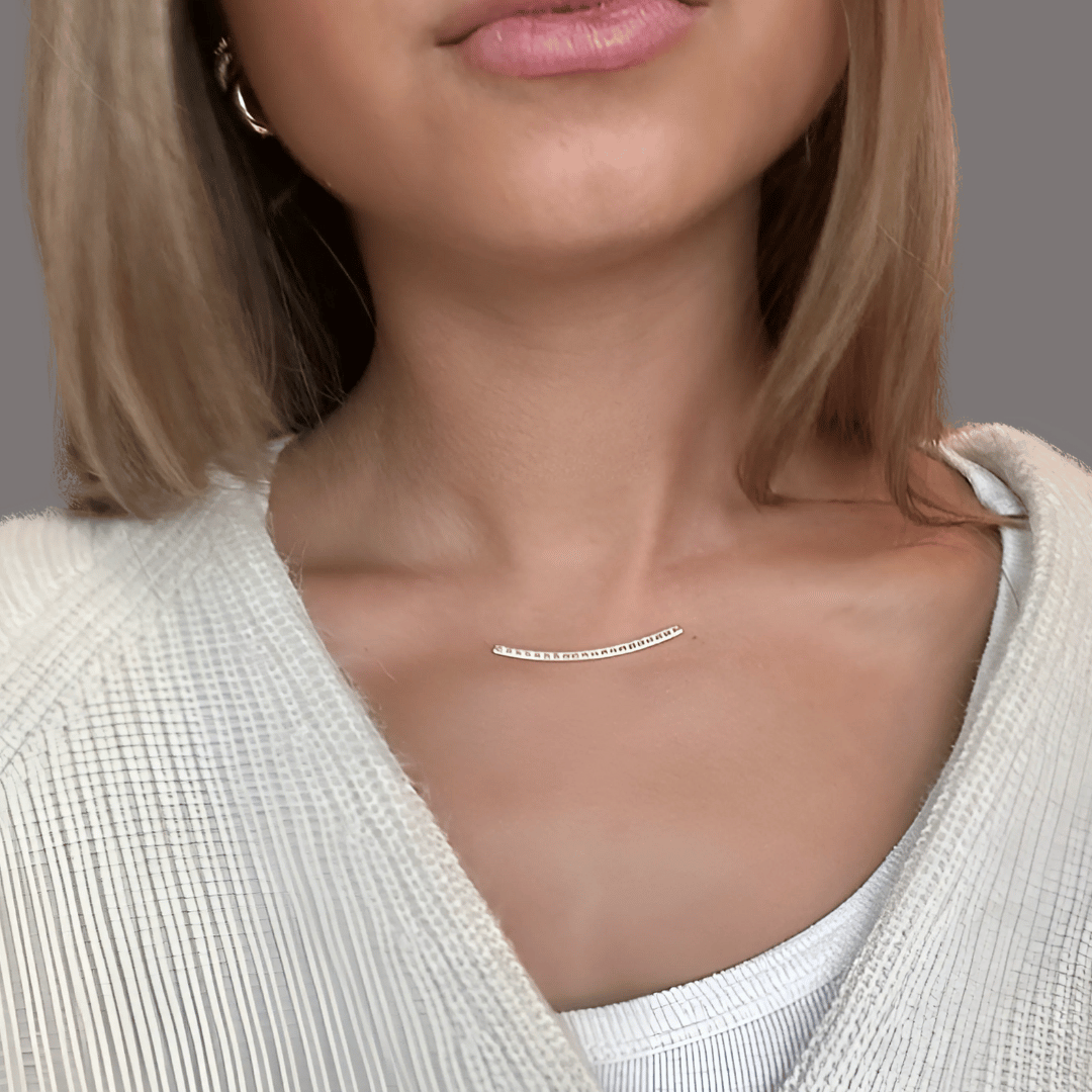 PAVÉ DOTS HORIZONTAL Floating Diamond Necklace -14K Gold