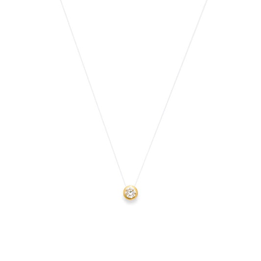 0.25 CT FLOATING DIAMOND NECKLACE - 14K Gold