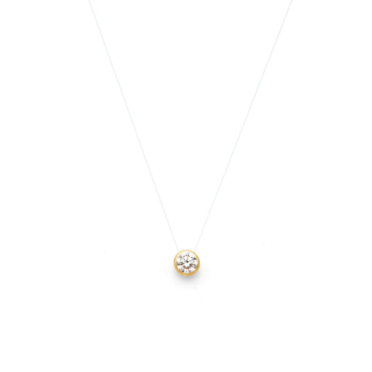 1.00 CT FLOATING DIAMOND NECKLACE- 14K Gold