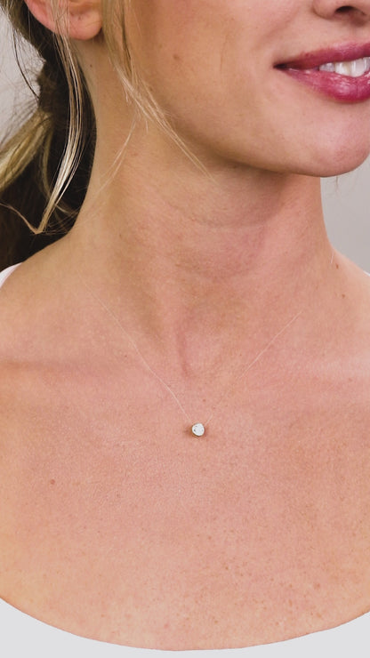 0.50 CT CLASSIC FLOATING DIAMOND NECKLACE- 14K Gold